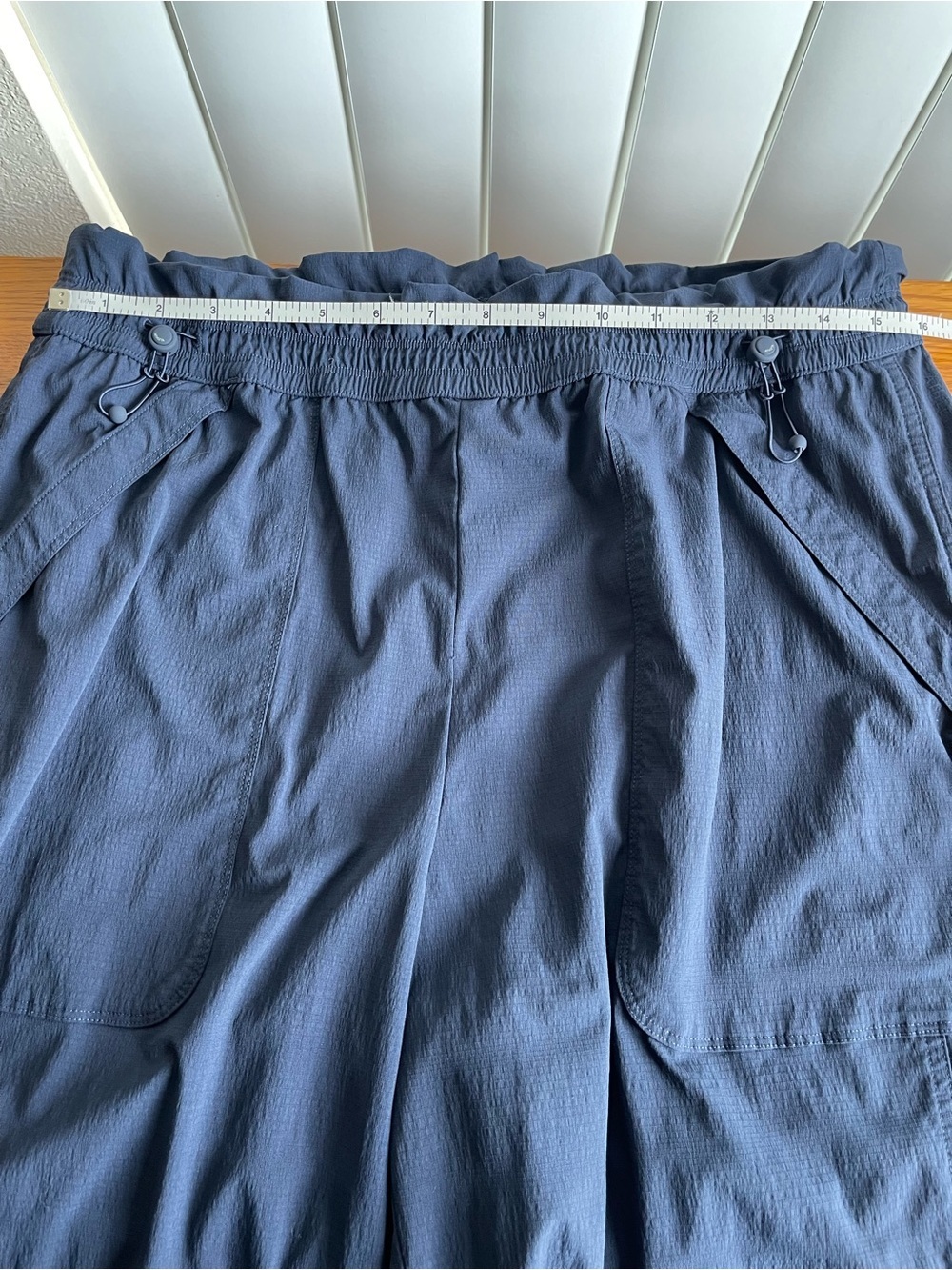 Athleta Trekkie High Rise Baggy Parachute Pants Navy Blue Size L - Picture 7 of 16